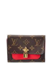 Louis Vuitton Louis Vuitton Brown Monogram Coated Canvas Flower Lock Compact Wallet