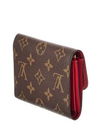 Louis Vuitton Louis Vuitton Brown Monogram Coated Canvas Flower Lock Compact Wallet