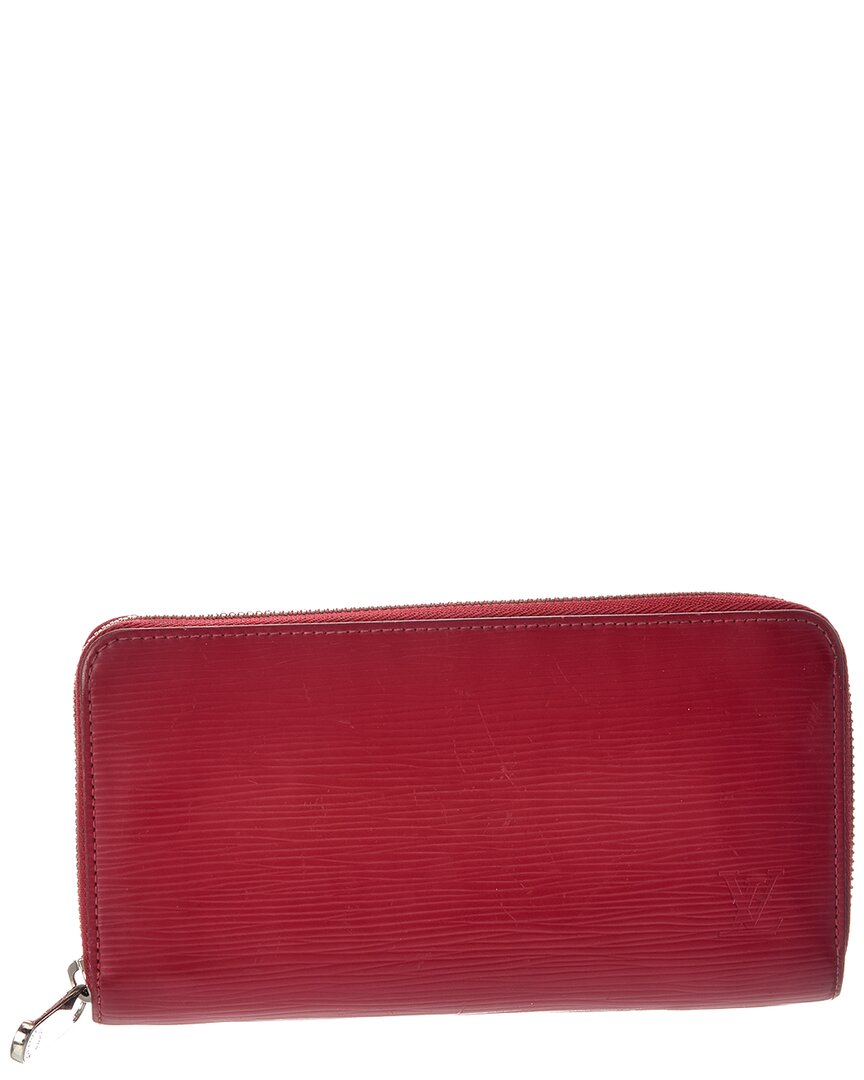 Louis Vuitton Louis Vuitton Red Calf Leather Zippy Wallet (Authentic Pre-Loved)