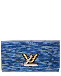 Louis Vuitton Louis Vuitton Blue Leather Twist Long Wallet (Authentic Pre-Loved)