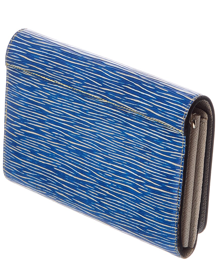 Louis Vuitton Louis Vuitton Blue Leather Twist Long Wallet (Authentic Pre-Loved)