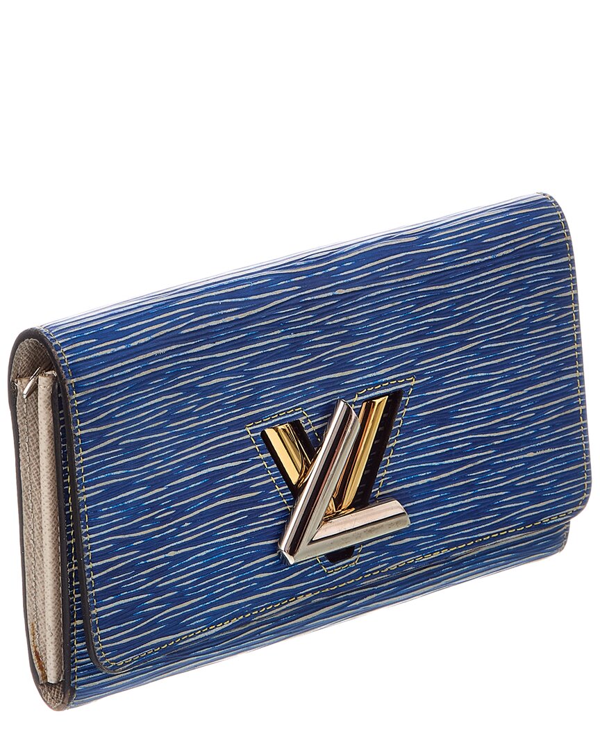 Louis Vuitton Louis Vuitton Blue Leather Twist Long Wallet (Authentic Pre-Loved)