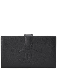 Chanel Chanel Black Caviar Leather Caviar 'Cc' Timeless Long Wallet (Authentic