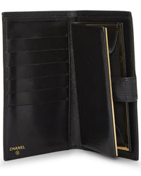 Chanel Chanel Black Caviar Leather Caviar 'Cc' Timeless Long Wallet (Authentic