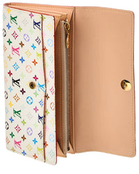 Louis Vuitton Louis Vuitton White Monogram Multicolor Canvas Sarah Wallet (Authentic