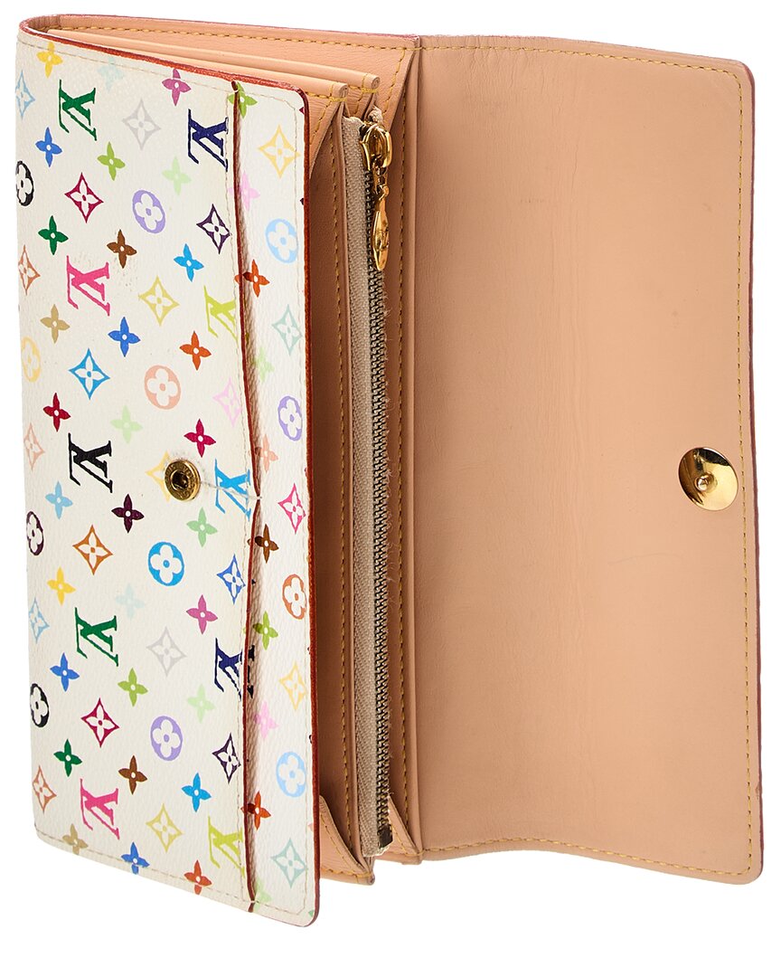 Louis Vuitton Louis Vuitton White Monogram Multicolor Canvas Sarah Wallet (Authentic