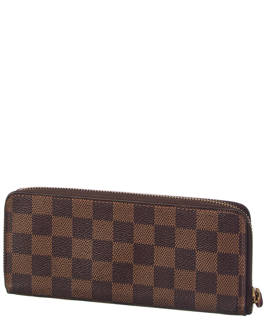 Louis Vuitton Louis Vuitton Brown Damier Ebene Coated Canvas Clemence Wallet (Authentic