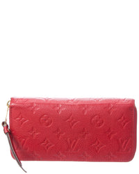 Louis Vuitton Louis Vuitton Cerise Empreinte Calf Leather Zippy Wallet Nm (Authentic
