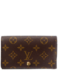 Louis Vuitton Louis Vuitton Brown Monogram Canvas Porte Monnaie Billets Trésor Nm (Authentic
