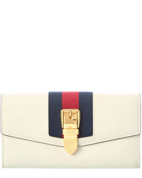 Gucci Gucci White Calfskin Leather Sylvie Continental Wallet (Authentic Pre-Loved)