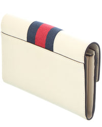 Gucci Gucci White Calfskin Leather Sylvie Continental Wallet (Authentic Pre-Loved)
