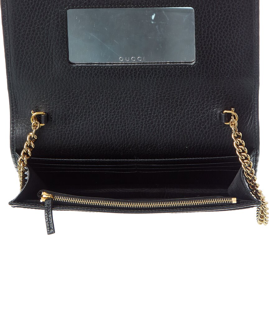 Gucci Gucci Black Calfskin Leather Gg Marmont Mini Wallet (Authentic Pre-Loved)