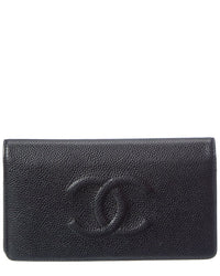 Chanel Chanel Black Caviar Leather Timeless Cc Yen Wallet (Authentic Pre-Loved)