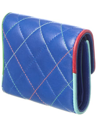 Chanel Chanel Blue Multi Quilted Lambskin Leather Compact Wallet (Authentic Pre-Loved)