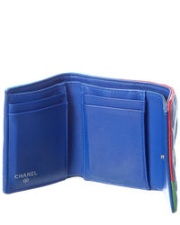 Chanel Chanel Blue Multi Quilted Lambskin Leather Compact Wallet (Authentic Pre-Loved)