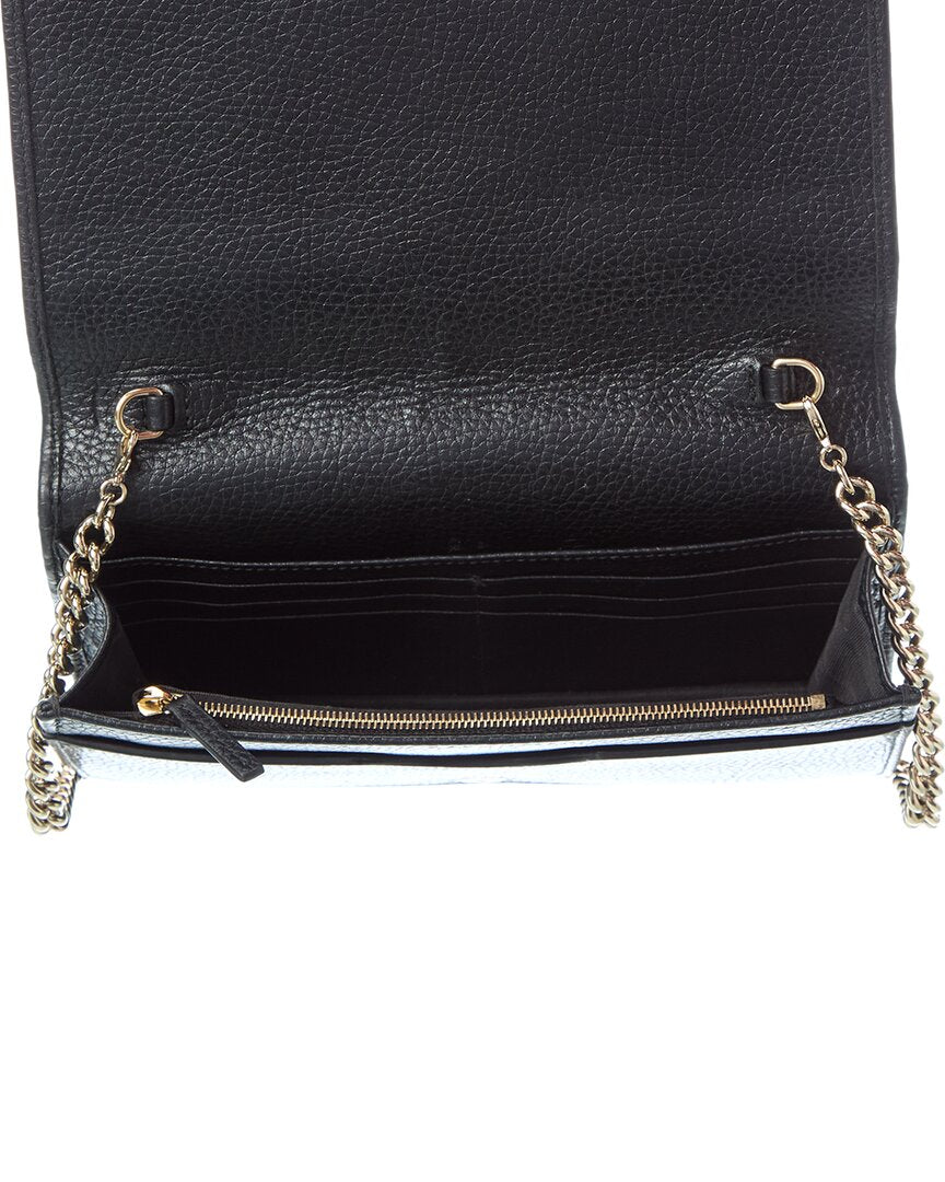 Gucci Gucci Black Pebbled Calfskin Leather Soho Wallet On Chain (Authentic Pre-Loved)