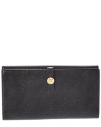 Chanel Chanel Black Leather Coco Button Bifold Purse A 20905 (Authentic Pre-Loved)