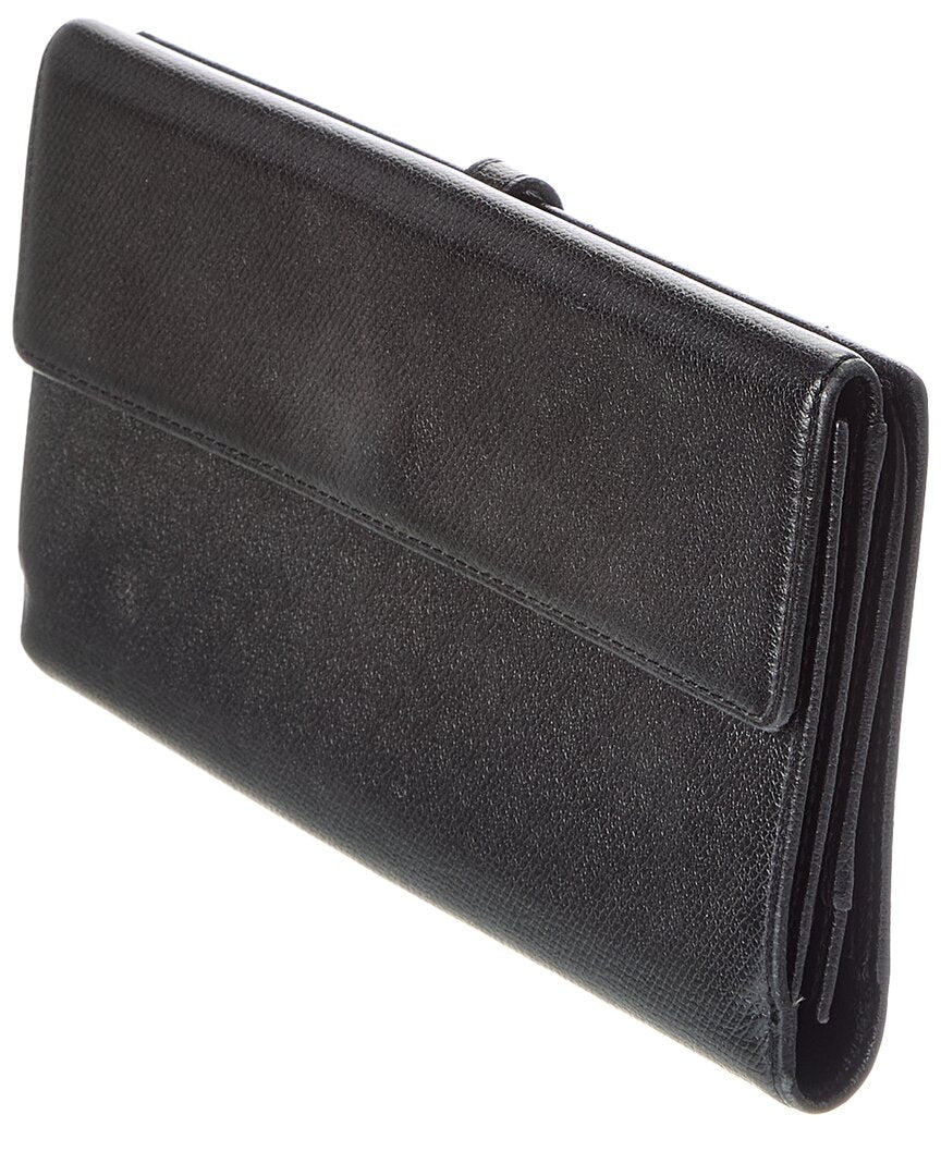 Chanel Chanel Black Leather Coco Button Bifold Purse A 20905 (Authentic Pre-Loved)