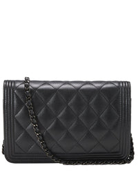 Chanel Chanel Black Caviar Leather Boy Wallet On Chain (Authentic Pre-Loved)