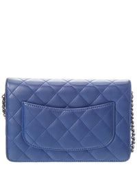 Chanel Chanel Blue Lambskin Classic Quilted Wallet On Chain (Authentic Pre-Loved)
