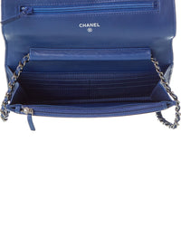 Chanel Chanel Blue Lambskin Classic Quilted Wallet On Chain (Authentic Pre-Loved)