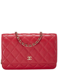 Chanel Chanel Red Caviar Leather Boy Wallet On Chain (Authentic Pre-Loved)