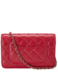 Chanel Chanel Red Caviar Leather Boy Wallet On Chain (Authentic Pre-Loved)