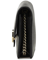 Gucci Gucci Black Leather Interlocking Wallet On Chain Small (Authentic Pre-Loved)