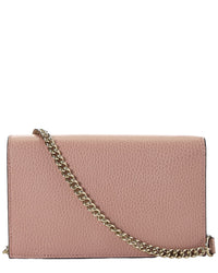Gucci Gucci Pink Leather Interlocking Wallet On Chain Small (Authentic Pre-Loved)