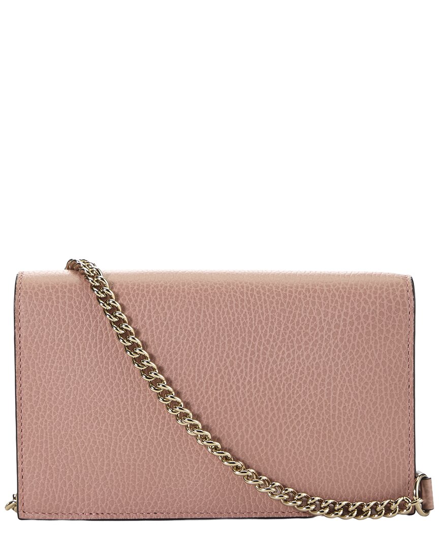 Gucci Gucci Pink Leather Interlocking Wallet On Chain Small (Authentic Pre-Loved)