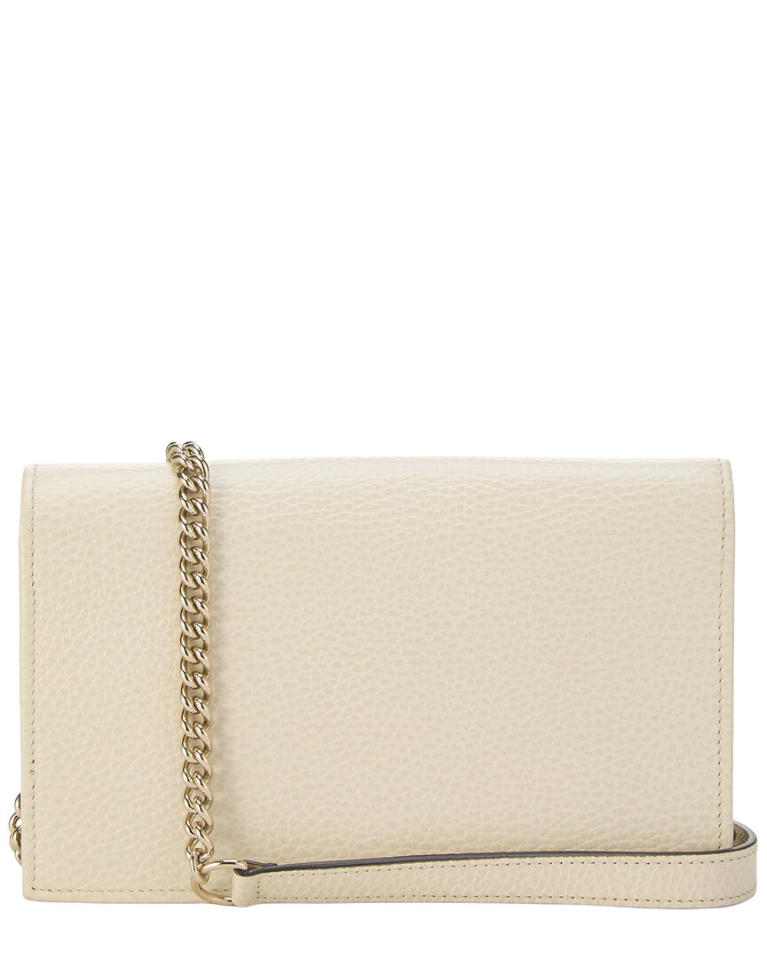 Gucci Gucci White Leather Interlocking Wallet On Chain Small (Authentic Pre-Loved)