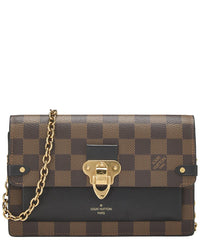 Louis Vuitton Louis Vuitton Brown Damier Ebene & Leather Vavin Wallet On Chain (Authentic