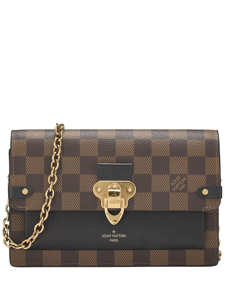 Louis Vuitton Louis Vuitton Brown Damier Ebene & Leather Vavin Wallet On Chain (Authentic