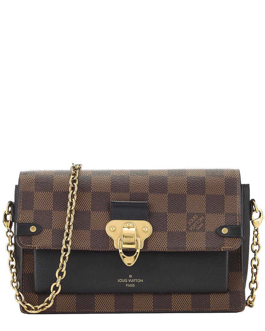 Louis Vuitton Louis Vuitton Brown Damier Ebene & Leather Vavin Wallet On Chain (Authentic