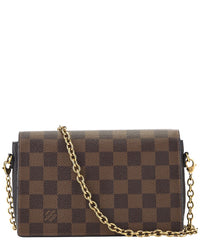 Louis Vuitton Louis Vuitton Brown Damier Ebene & Leather Vavin Wallet On Chain (Authentic