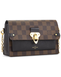 Louis Vuitton Louis Vuitton Brown Damier Ebene & Leather Vavin Wallet On Chain (Authentic