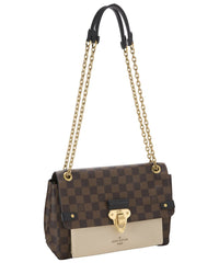 Louis Vuitton Louis Vuitton Brown Damier Ebene & Leather Vavin Wallet On Chain (Authentic