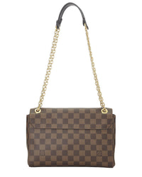 Louis Vuitton Louis Vuitton Brown Damier Ebene & Leather Vavin Wallet On Chain (Authentic