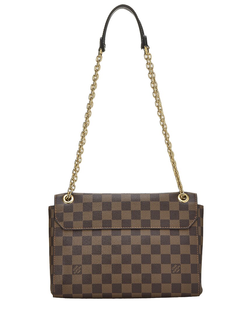 Louis Vuitton Louis Vuitton Brown Damier Ebene & Leather Vavin Wallet On Chain (Authentic