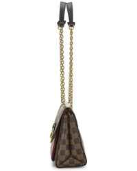 Louis Vuitton Louis Vuitton Brown Damier Ebene & Leather Vavin Wallet On Chain (Authentic