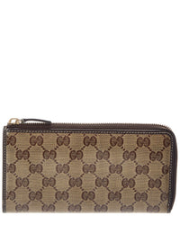 Gucci Gucci Neutral Coated Canvas & Leather Wallet (Authentic Pre-Loved)