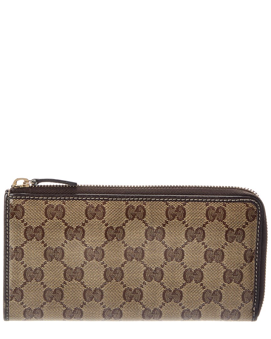 Gucci Gucci Neutral Coated Canvas & Leather Wallet (Authentic Pre-Loved)