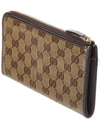 Gucci Gucci Neutral Coated Canvas & Leather Wallet (Authentic Pre-Loved)