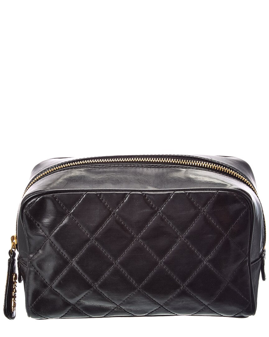 Pre-Owned Chanel Black Patent Leather Cc Pouch (Authentic Pre-Loved)
