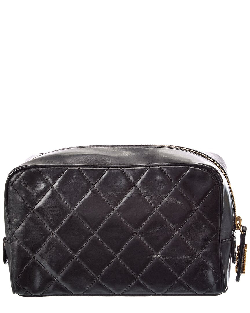 Pre-Owned Chanel Black Patent Leather Cc Pouch (Authentic Pre-Loved)