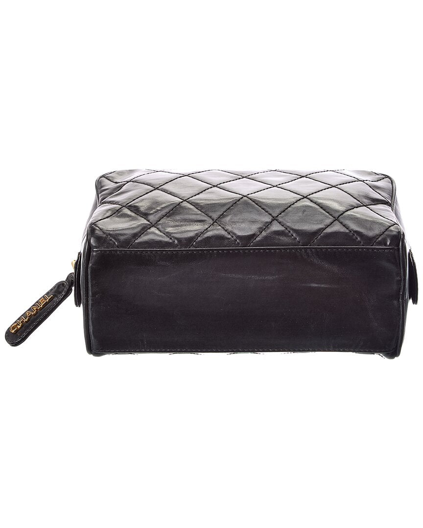 Pre-Owned Chanel Black Patent Leather Cc Pouch (Authentic Pre-Loved)