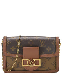 Louis Vuitton Louis Vuitton Brown Monogram Reversed Coated Canvas Dauphine Chain Wallet