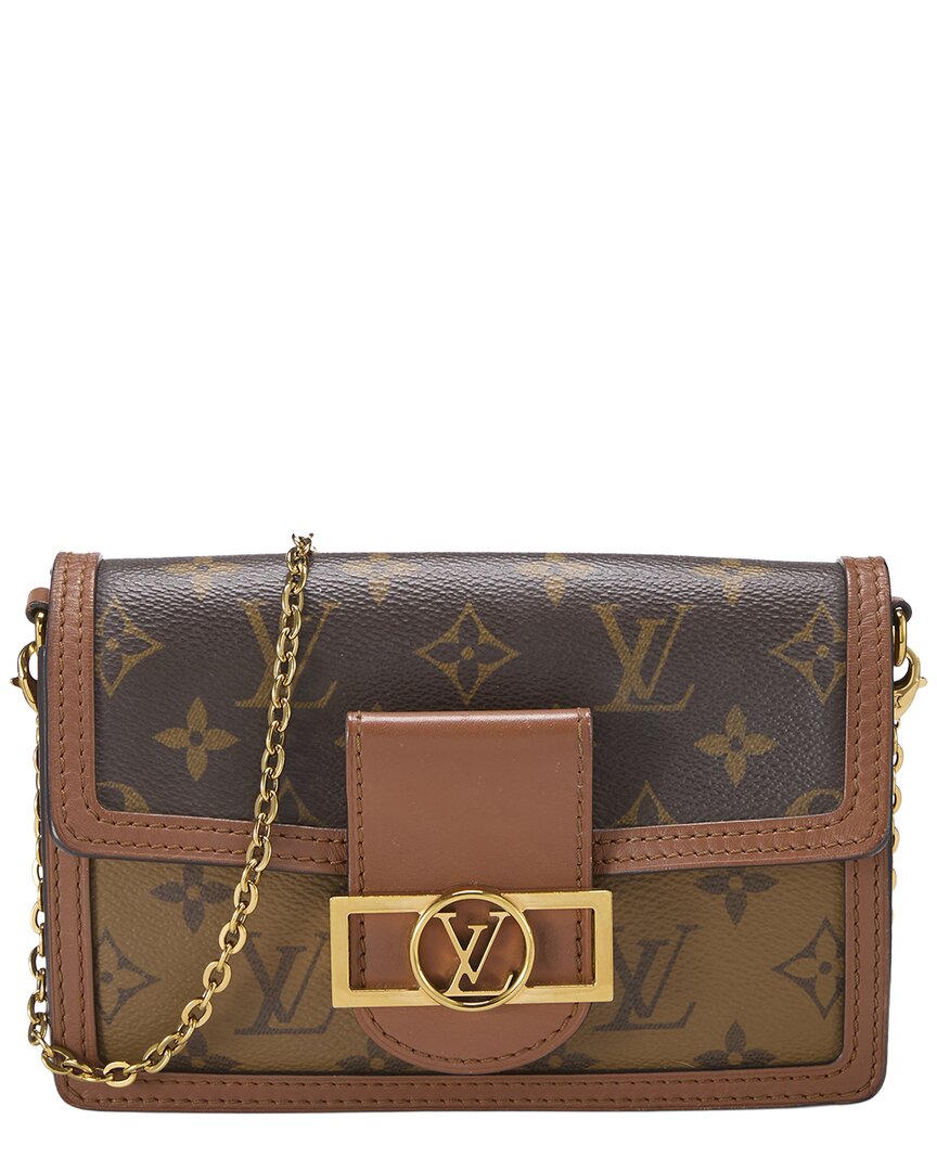 Louis Vuitton Louis Vuitton Brown Monogram Reversed Coated Canvas Dauphine Chain Wallet