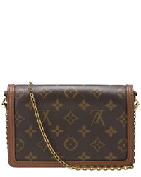 Louis Vuitton Louis Vuitton Brown Monogram Reversed Coated Canvas Dauphine Chain Wallet