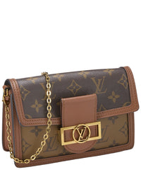Louis Vuitton Louis Vuitton Brown Monogram Reversed Coated Canvas Dauphine Chain Wallet